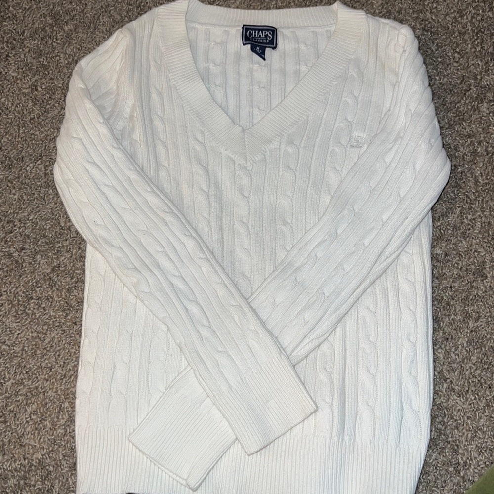 Chaps white sweater size M